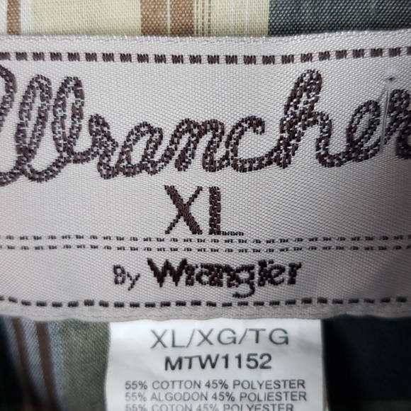 Wrangler Wrencher Plaid Shirt XL Western Cowboy - Picture 6 of 8